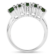 Bids.com 3.25 Carat Genuine Chrome Diopside .925 Sterling Silver Ring Rings White Smoke size 7.00,size 6.00,size 8.00,size 9.00,size 10.00,size 5.00