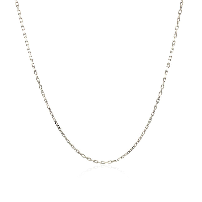 Bids.com Sterling Silver Rhodium Plated Cable Chain 1.1mm Necklaces White Smoke 16 / Sterling Silver,18 / Sterling Silver,20 / Sterling Silver,24 / Sterling Silver,30 / Sterling Silver