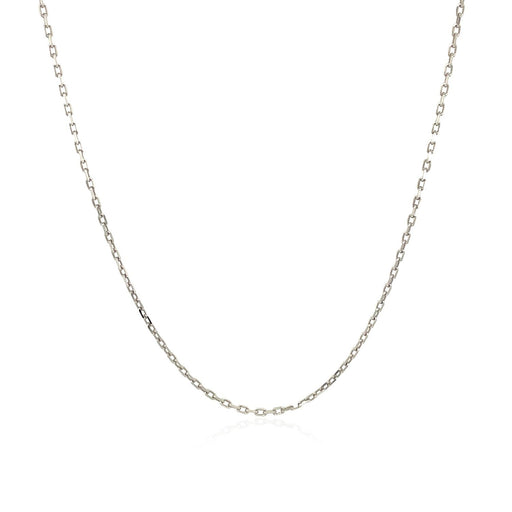 Bids.com Sterling Silver Rhodium Plated Cable Chain 1.1mm Necklaces White Smoke 16 / Sterling Silver,18 / Sterling Silver,20 / Sterling Silver,24 / Sterling Silver,30 / Sterling Silver