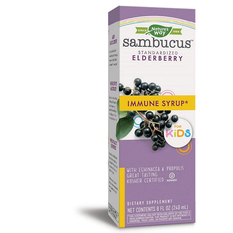 Nature's Way Nature's Way Sambucus For Kids, Standardized Elderberry, Immune Syrup, 4 Fl Oz (120 Ml) Syrup White Smoke