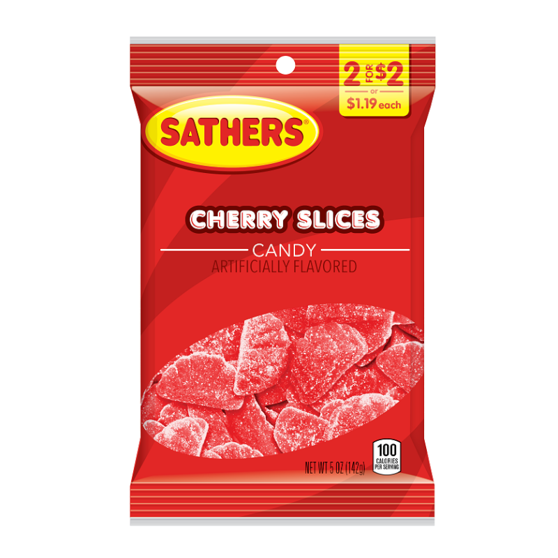 Sathers Sathers Cherry Slices Candy 4.85 Oz. Bag Candy & Chocolate Orange Red