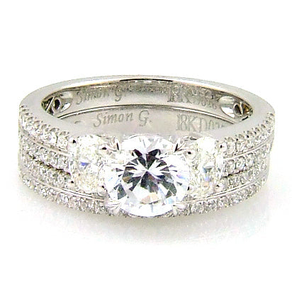 Bids.com 1.05ct Engagement Ring Set 18KT White Gold Rings White Smoke 6.25