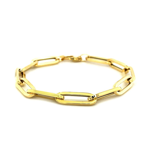 Bids.com 14K Yellow Gold Extra Wide Paperclip Chain Bracelet Bracelets White Smoke 7.5 / Yellow Gold