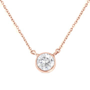Bids.com .925 Sterling Silver 1/2 Cttw Diamond Bezel 18" Pendant Necklace (I-J Color, I2-I3 Clarity) Necklaces White Smoke White.Sterling Silver / 18,Yellow Plated .925 Sterling Silver / 18,Rose.Sterling Silver / 18