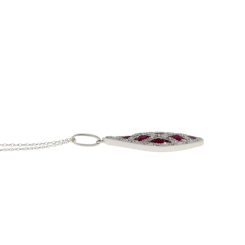 Bids.com .58ct Ruby Diamond Fashion Pendants 14KT White Gold Pendants White Smoke 18
