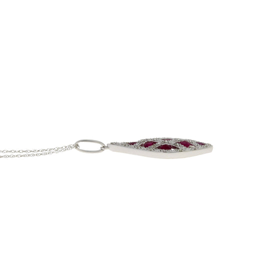 Bids.com .58ct Ruby Diamond Fashion Pendants 14KT White Gold Pendants White Smoke 18