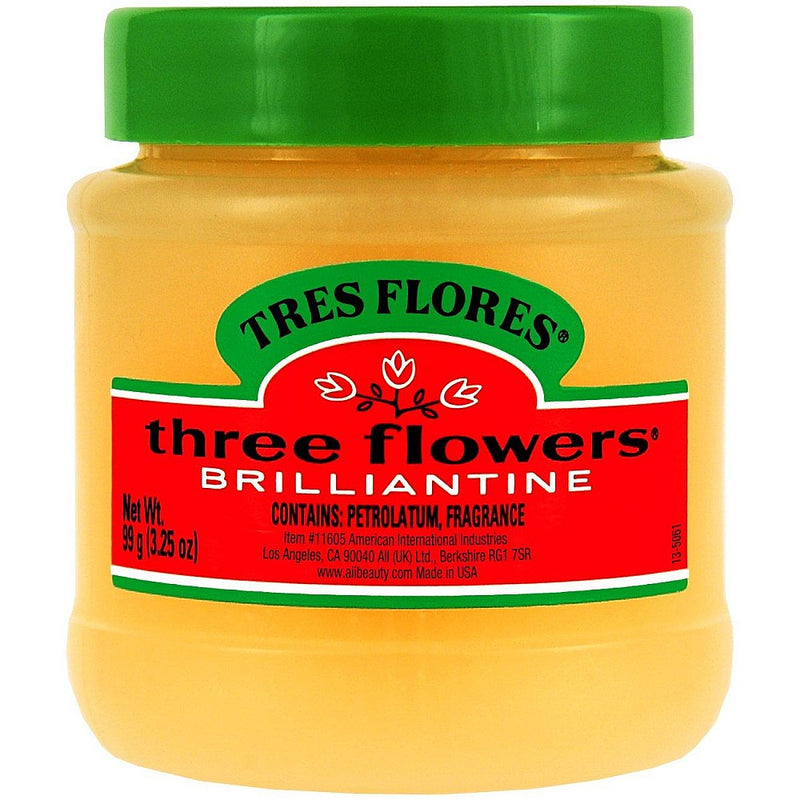 Three Flowers Three Flowers Brilliantine Hair Pomade 3.25 Oz Hair Styling Products Sandy Brown