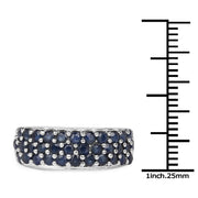 Bids.com 1.70 Carat Genuine Blue Sapphire .925 Sterling Silver Ring Rings White Smoke size 5.50,size 6.00,size 7.00,size 8.00,size 5.00,size 9.00,size 10.00,size 11.00