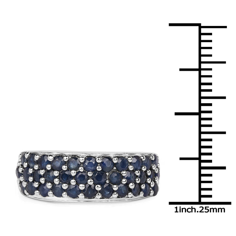 Bids.com 1.70 Carat Genuine Blue Sapphire .925 Sterling Silver Ring Rings White Smoke size 5.50,size 6.00,size 7.00,size 8.00,size 5.00,size 9.00,size 10.00,size 11.00