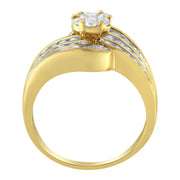 Bids.com 14K Yellow Gold Diamond Cocktail Bypass Ring (1 1/2 Cttw, H-I Color, SI2-I1 Clarity) - Size 7 Rings White Smoke 8.5 / Yellow.Gold,7 / Yellow.Gold,9.5 / Yellow.Gold,7.5 / Yellow.Gold