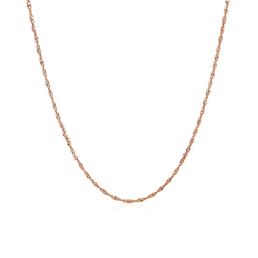 Bids.com 14k Rose Gold Singapore Chain 1.0mm Necklaces White Smoke 16 / Rose Gold,18 / Rose Gold,20 / Rose Gold,24 / Rose Gold