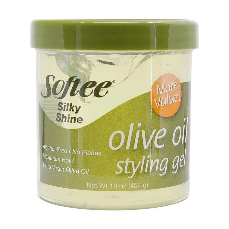 Softee Softee Silky Shine Olive Oil Styling Gel, 16 Oz Styling Gel White Smoke