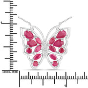 Bids.com 2.88 Carat Genuine Ruby and White Zircon .925 Sterling Silver Necklace Necklaces White Smoke