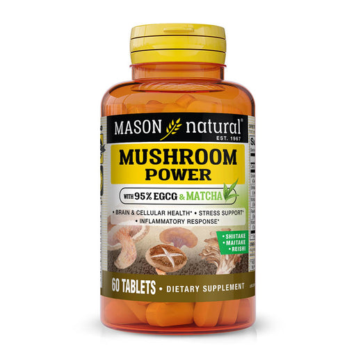 Mason Natural Mason Natural Mushroom Power 60 Tablets Vitamins & Supplements White Smoke