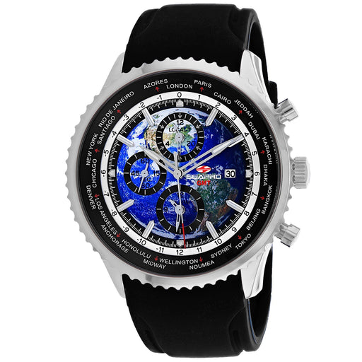 Bids.com Seapro Men's Meridian World Timer GMT Watches White Smoke