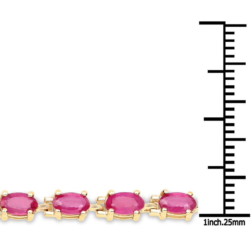 Bids.com 14K Yellow Gold Plated 7.00 Carat Glass Filled Ruby .925 Sterling Silver Bracelet Bracelets White Smoke size 7.50,size 5.00,size 7.00