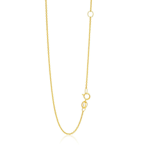 Bids.com 14k Yellow Gold Adjustable Cable Chain 1.1mm Necklaces White Smoke 18 / Yellow Gold,20 / Yellow Gold