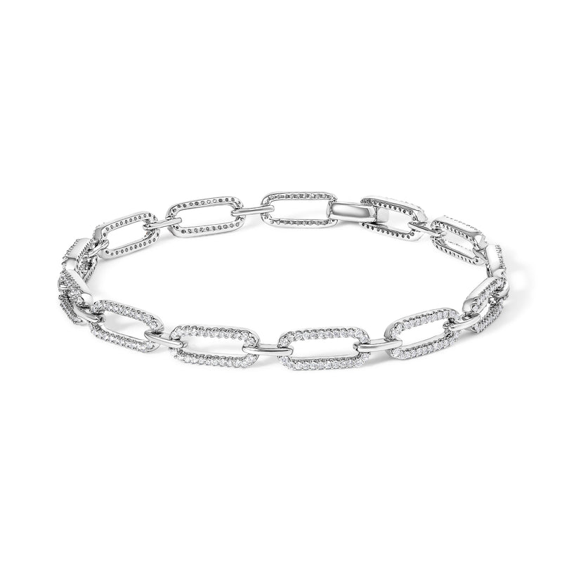 Bids.com 14K White Gold 1.00 Cttw Paperclip Link Bracelet Bracelets White Smoke White.Gold / 7