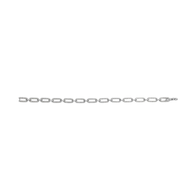 Bids.com 14K White Gold 1.00 Cttw Paperclip Link Bracelet Bracelets Light Gray White.Gold / 7
