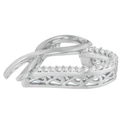 Bids.com .925 Sterling Silver 1/4 cttw Round Cut Diamond Ribbon and Heart Accent Pendant Necklace (H-I, I2-I3) Necklaces White Smoke White.Sterling Silver / 18