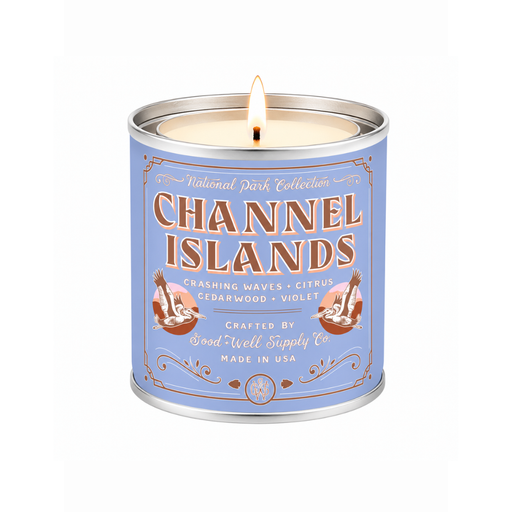 Good & Well Supply Co Channel Islands National Park Candle Candles Light Steel Blue Half Pint / 8oz / Cotton Wick,Pint / 14oz / Cotton Wick
