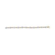 Bids.com 10k Two-Toned Gold 2.00 Cttw Channel Set Baguette-Diamond Weave and  "X" Spiral Link Bracelet (H-I Color, I1-I2 Clarity) - 7" Bracelets White Smoke YellowWhite.Gold / 7