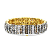 Bids.com 10K Yellow Gold 10-1/3 Cttw Alternating Coco Color and White Diamond 5 Row Tennis Bracelet (Brown/H-I Color, SI1-SI2 Clarity) - Size 7.25 Bracelets White Smoke Yellow.Gold / 7.25