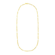 Bids.com 14k Yellow Gold Paperclip Chain and Pearl Necklace Necklaces White Smoke 24 / Yellow Gold