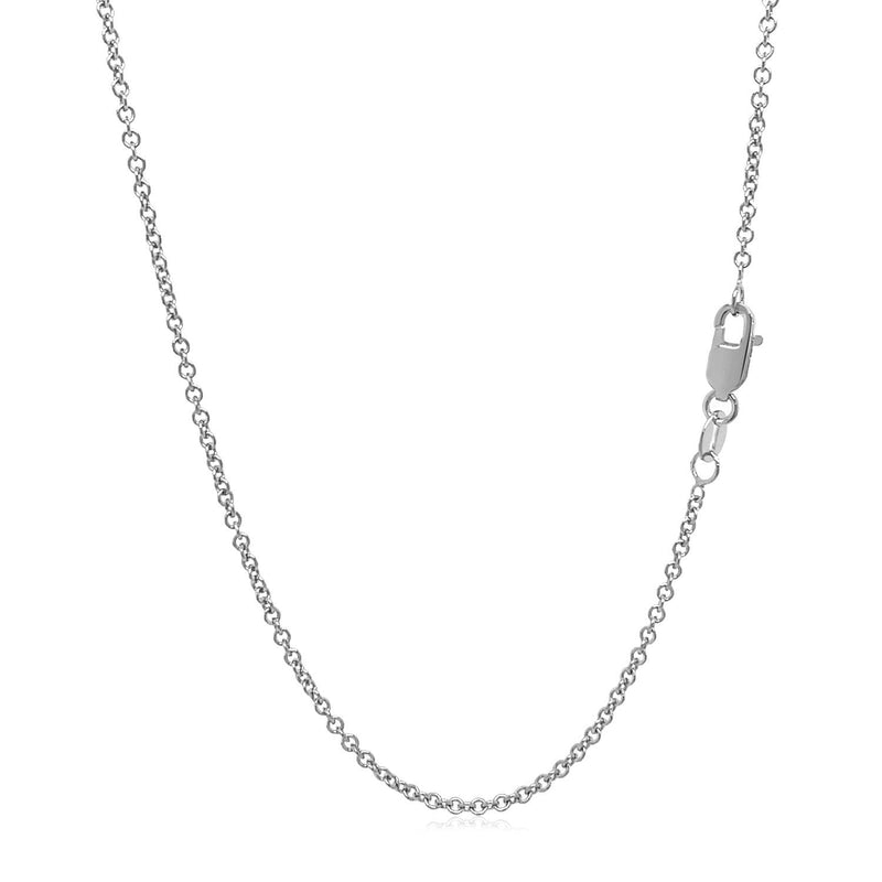 Bids.com 14k White Gold Round Cable Link Chain 1.5mm Necklaces White Smoke 16 / White Gold,18 / White Gold,20 / White Gold