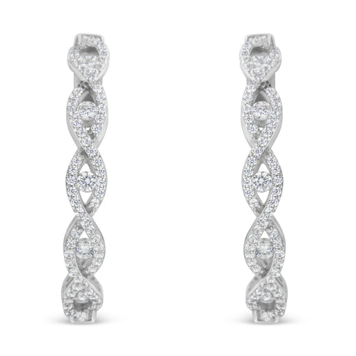 Bids.com 10K White Gold Diamond Hoop Earrings (1 1/2 cttw, H-I Color, I1-I2 Clarity) Earrings White Smoke White.Gold / 1.51
