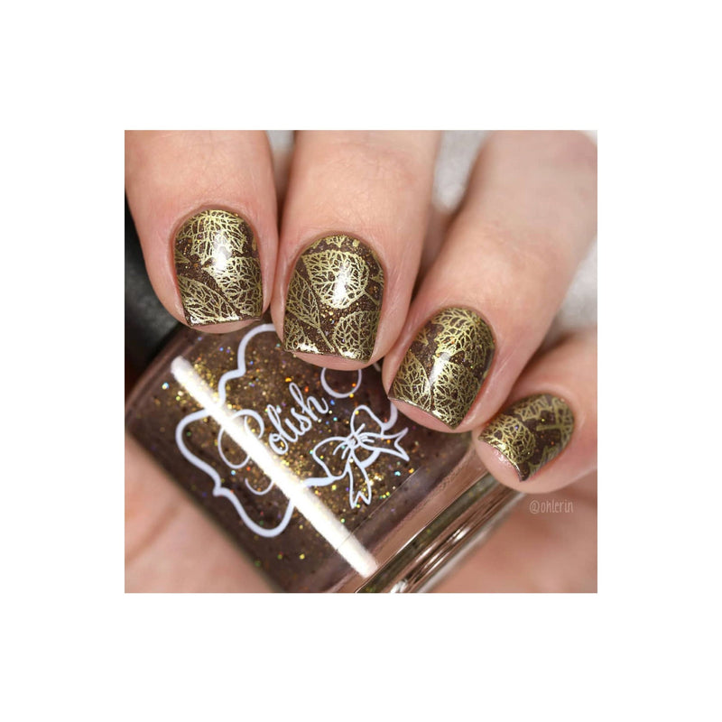 UberChic Beauty Lovely Leaves-01 Stamping Plate Gray