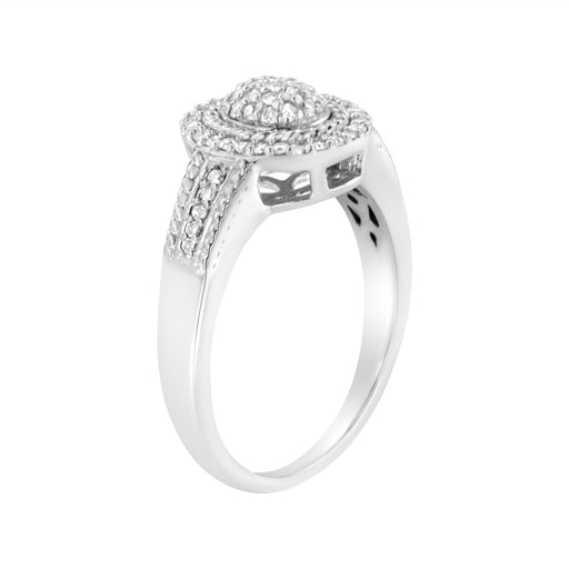 Bids.com .925 Sterling Silver 1/3 Cttw Pave Set Round-Cut Diamond Braided Halo Cocktail Ring (I-J Color, I2-I3 Clarity) - Size 7 Rings White Smoke 8 / White.Sterling Silver,6 / White.Sterling Silver,7 / White.Sterling Silver,9 / White.Sterling Silver,5 / White.Sterling Silver