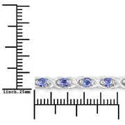 Bids.com 0.91 Carat Genuine Tanzanite .925 Sterling Silver Bracelet Bracelets White Smoke size 10.00