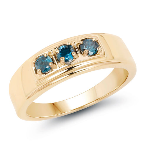 Bids.com 14K Yellow Gold Plated 0.33 Carat Genuine Blue Diamond .925 Sterling Silver Ring Rings White Smoke size 9.00,size 6.00,size 7.00,size 8.00,size 9.50