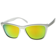 zeroUV Rad Action Sports Mirrored Lens Horned Rim Sunglasses 8647 Sunglasses White Smoke Black Fire,Black Ice,Black Sun,Frost Ice,White Fire,White Ice,Black Purple,Black Midnight,White Sun