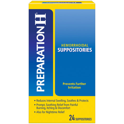 Preparation H Preparation H, Hemorrhoidal Suppositories, 24 Count Health Care Dark Cyan