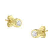 Bids.com 10K White Gold 1/5 Cttw Round Brilliant-Cut Near Colorless Diamond Bezel-Set Stud Earrings (H-I Color, I1-I2 Clarity) Earrings White Smoke Yellow.Gold,White.Gold,10k Yellow Gold