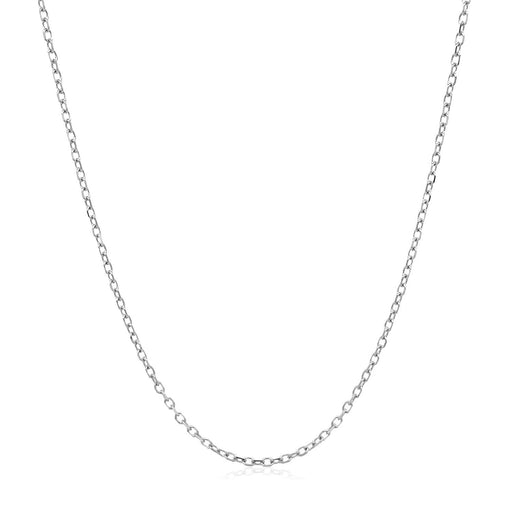 Bids.com 14k White Gold Faceted Cable Link Chain 1.3mm Necklaces White Smoke 16 / White Gold,18 / White Gold,20 / White Gold,One / White Gold
