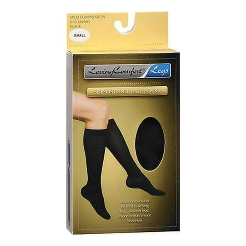 Loving Comfort Stockings Loving Comfort Stockings Microfiber Knee High 10 To 20Mmhg Closed Toe Women Black, Medium, 1 Pair Tortillas & Wraps Black