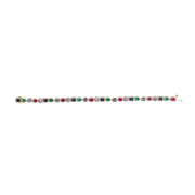 Bids.com 14K Yellow Gold Multi-Gemstone  and Diamond Halo Rainbow Tennis Bracelet Bracelets White Smoke Yellow.Gold / 7