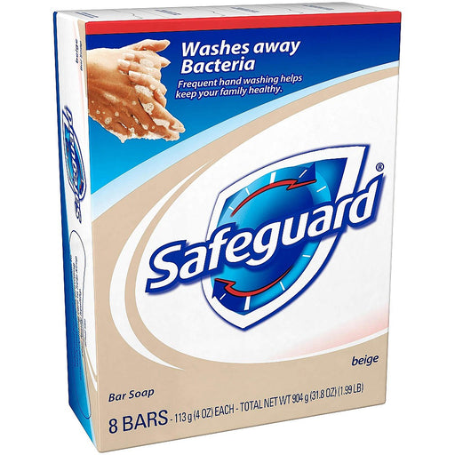 Safeguard Safeguard Antibacterial Bar Soap, Beige Scent, 4 oz Bars (8 Count Pack) Bar Soap White Smoke
