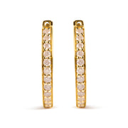 Bids.com 10K Yellow Gold 1/2 Cttw Round-Cut Diamond Hoop Earrings (I-J Color, I2-I3 Clarity) Earrings White Smoke Yellow.Gold / 0.5