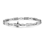Bids.com 14K White Gold 1.0 Cttw Invisible Set Princess Cut Diamond Alternating Station and Link Tennis Bracelet (I-J Color, I1-I2 Clarity) - Size 7.25" Inches Bracelets White Smoke White.Gold / 7.25