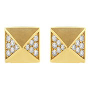 Bids.com 14K Yellow Gold 1/4 Cttw Diamond Pyramid Stud Earring (G-H Color, SI1-SI2 Clarity) Earrings White Smoke Yellow.Gold / 0.279