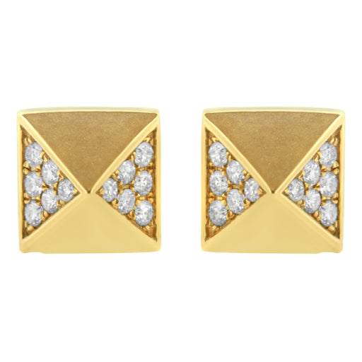 Bids.com 14K Yellow Gold 1/4 Cttw Diamond Pyramid Stud Earring (G-H Color, SI1-SI2 Clarity) Earrings White Smoke Yellow.Gold / 0.279
