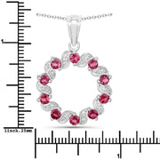 Bids.com 1.30 Carat Genuine Pink Tourmaline and White Topaz .925 Sterling Silver Pendant Pendants White Smoke