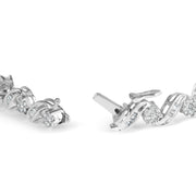 Bids.com 14K White Gold 2.00 Cttw Diamond Cluster and Spiral Link Bracelet (I-J Color, I1-I2 Clarity) - 7" Bracelets White Smoke White.Gold / 7