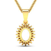 Bids.com 0.13 Carat Genuine White Diamond 14K Yellow Gold Semi Mount Pendant - holds 8x6mm Oval Gemstone Pendants White Smoke