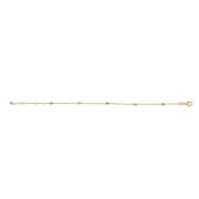 Bids.com 14K Yellow Gold Alternating Green Emerald and Diamond Bezel Station Chain Bracelet - Size 7.5 inch Bracelets Seashell Yellow.Gold / 7.5