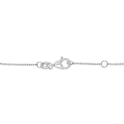 Bids.com 14K White Gold Alternating Blue Sapphire and Diamond Bezel Station Chain Bracelet - Size 7.5 inch Bracelets White Smoke White.Gold / 7.5